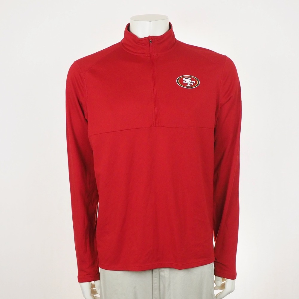 Nike San Francisco 49ers NFL Pullover Shirt Mens Large Red 1/4-Zip Team Apparel
